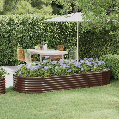 Garden Raised Bed Galvanised Steel 249x100x36 cm Brown