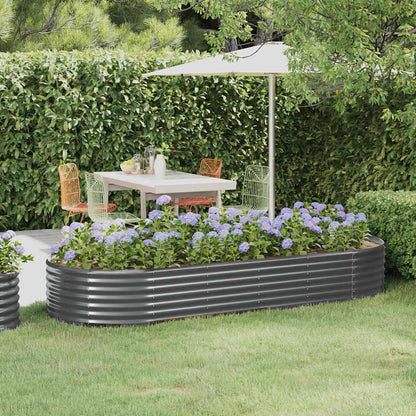 Garden Raised Bed Galvanised Steel 249x100x36 cm Anthracite