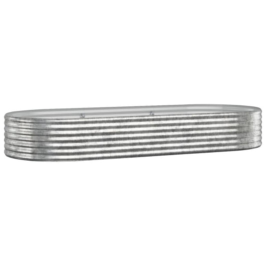Garden Raised Bed Galvanised Steel 249x100x36 cm Silver