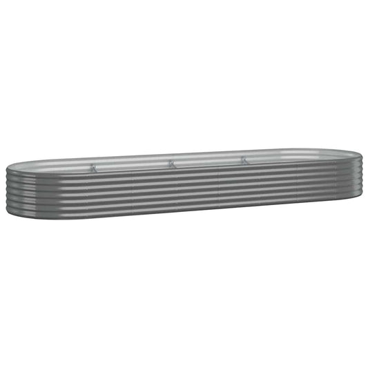 Garden Raised Bed | Grey | Powder-coated steel | 322 x 100 x 36 cm
