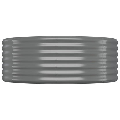Garden Raised Bed Galvanised Steel 322x100x36 cm Grey