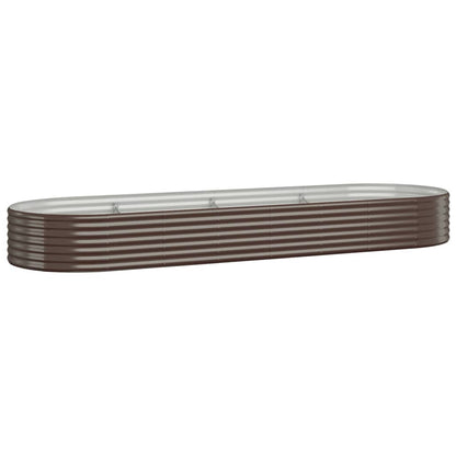 Garden Raised Bed Galvanised Steel 322x100x36 cm Brown