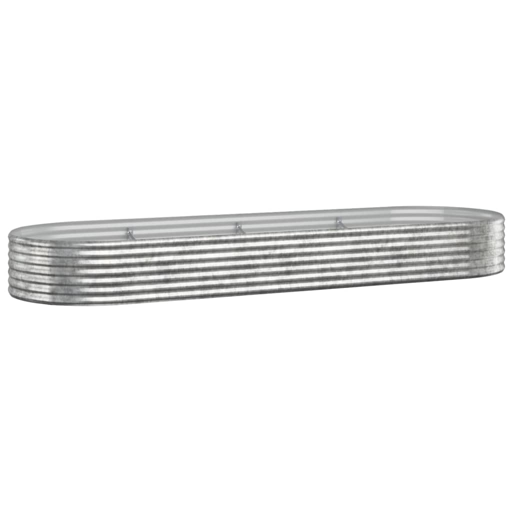 Garden Raised Bed Galvanised Steel 322x100x36 cm Silver