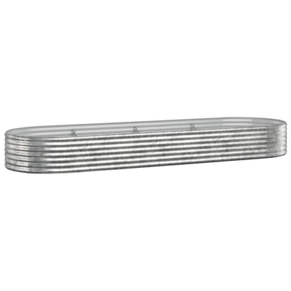 Garden Raised Bed Galvanised Steel 322x100x36 cm Silver