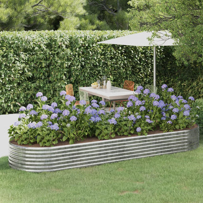 Garden Raised Bed Galvanised Steel 322x100x36 cm Silver