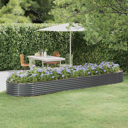 Garden Raised Bed Galvanised Steel 396x100x36 cm Anthracite