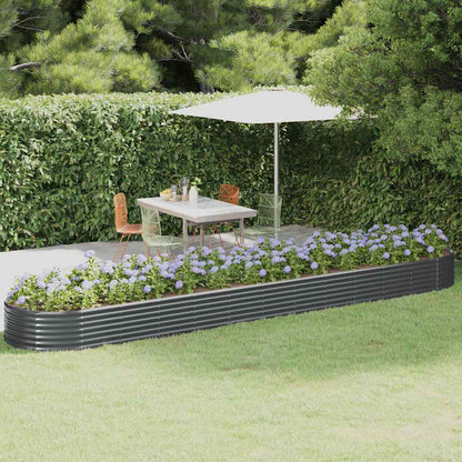 Garden Raised Bed Galvanized Steel 199.6"x39.4"x14.2" Anthracite