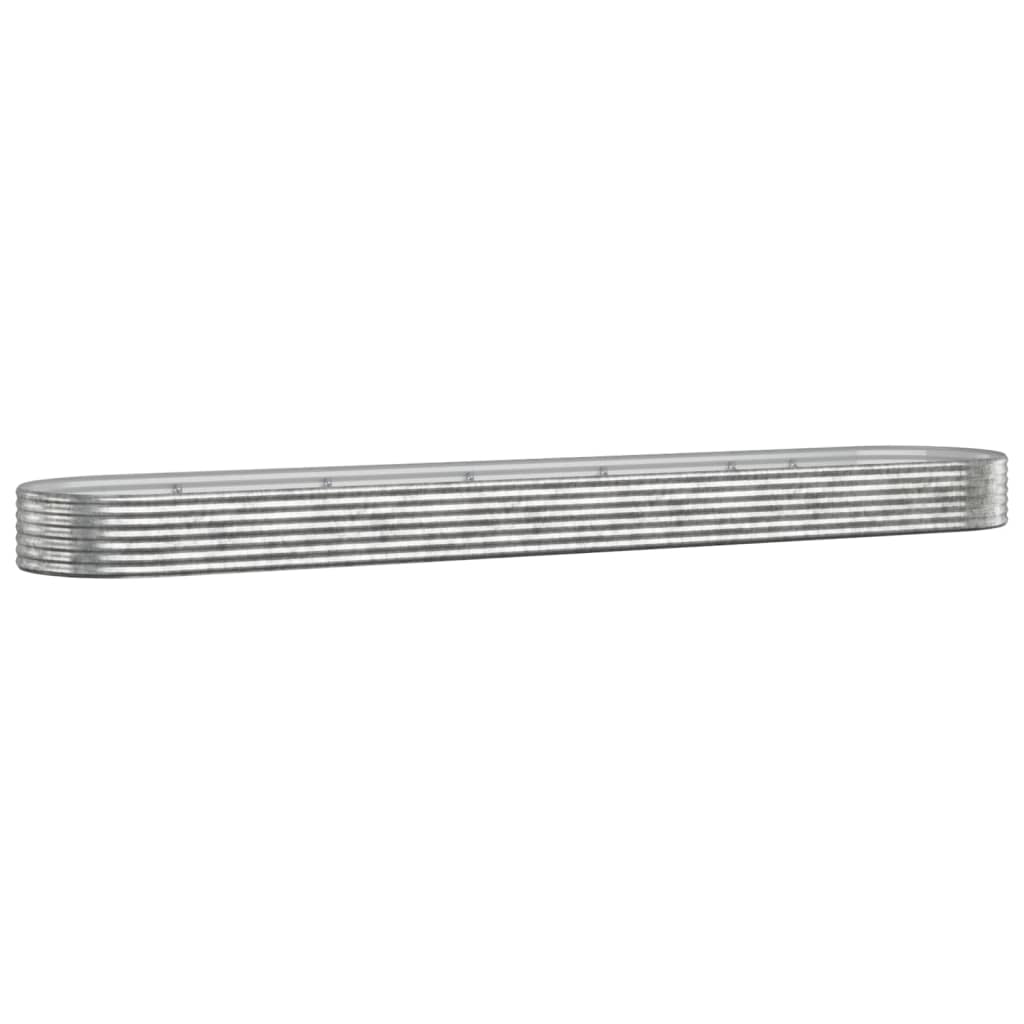 Garden Raised Bed Galvanised Steel 507x100x36 cm Silver