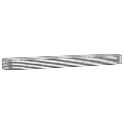 Garden Raised Bed Galvanised Steel 507x100x36 cm Silver