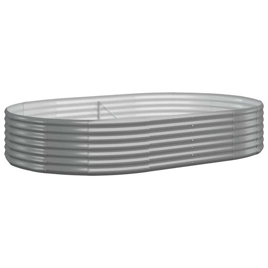 Garden Raised Bed Galvanised Steel 214x140x36 cm Grey