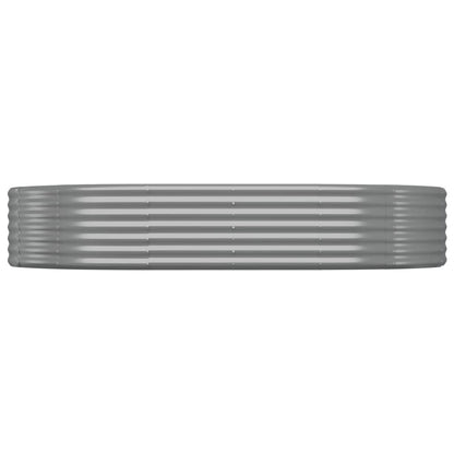 Garden Raised Bed Galvanised Steel 214x140x36 cm Grey