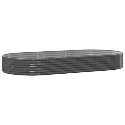 Garden Raised Bed Galvanised Steel 296x140x36 cm Anthracite