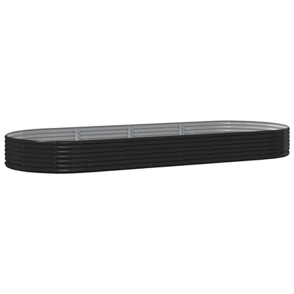 Garden Raised Bed Galvanised Steel 373x140x36 cm Anthracite