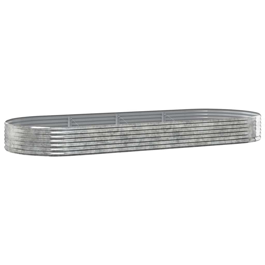 Garden Raised Bed Galvanised Steel 373x140x36 cm Silver
