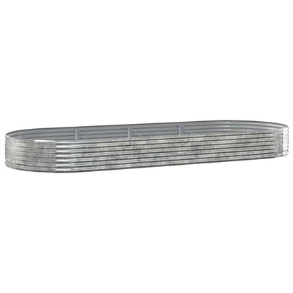 Garden Raised Bed Galvanised Steel 373x140x36 cm Silver