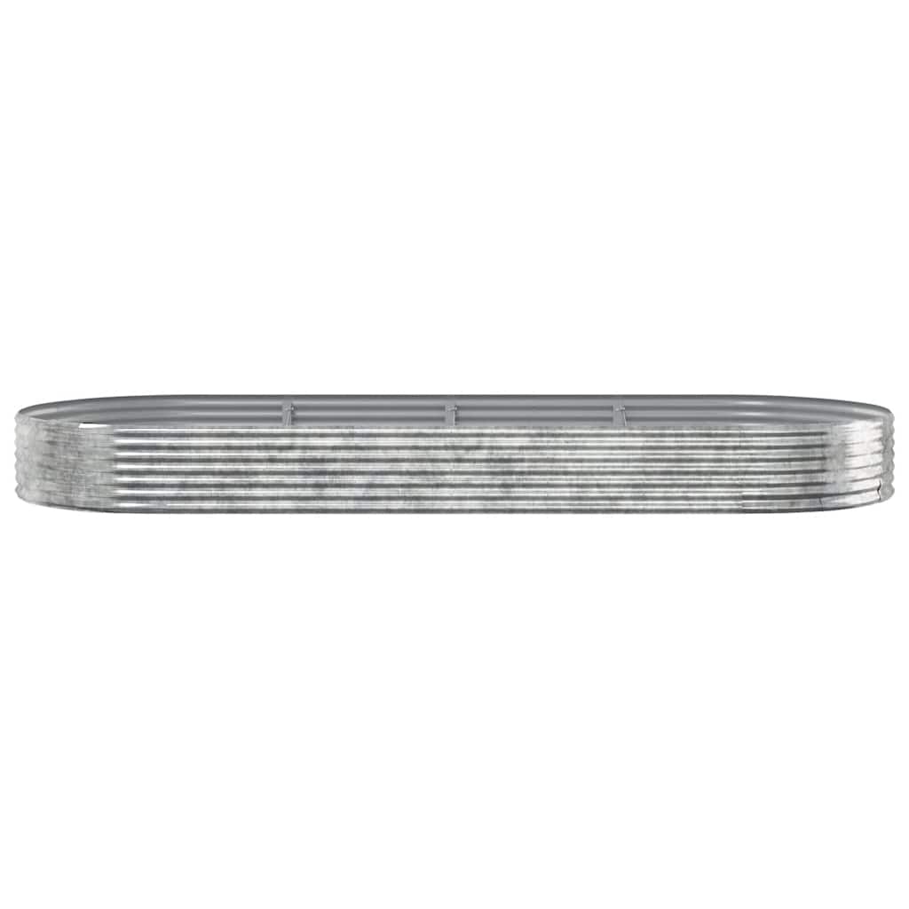 Garden Raised Bed Galvanised Steel 373x140x36 cm Silver