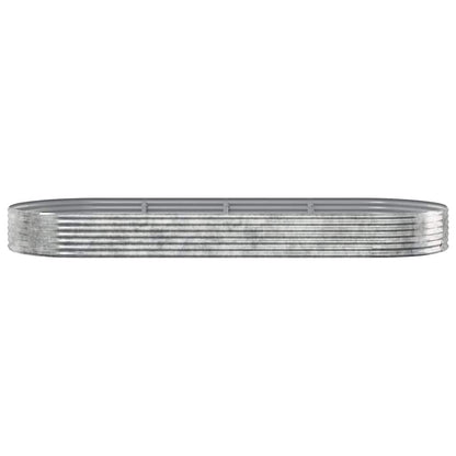 Garden Raised Bed Galvanised Steel 373x140x36 cm Silver