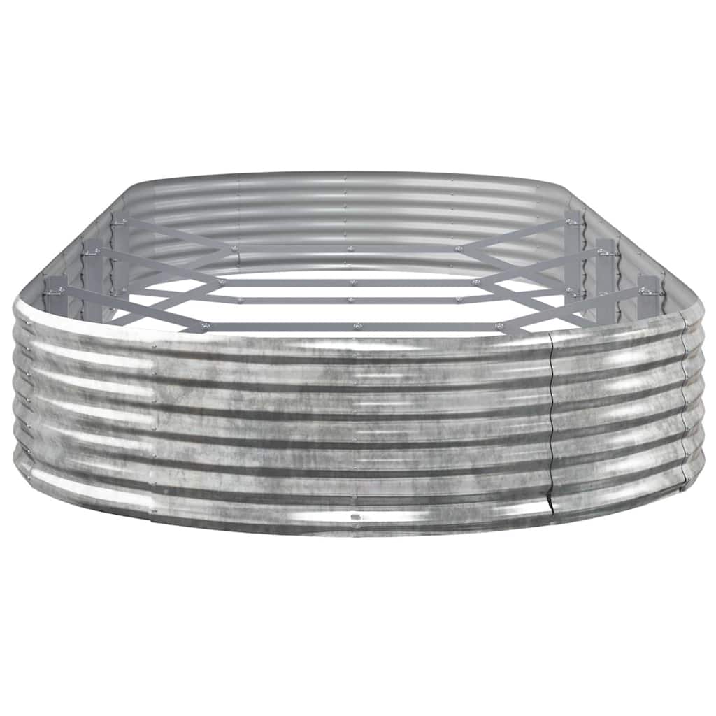Garden Raised Bed Galvanised Steel 373x140x36 cm Silver