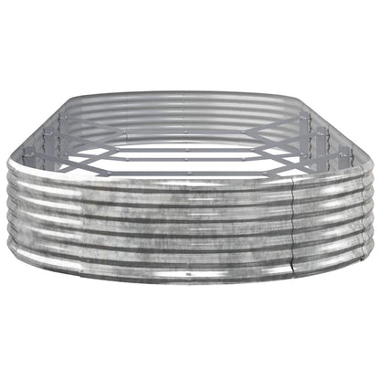 Garden Raised Bed Galvanised Steel 373x140x36 cm Silver