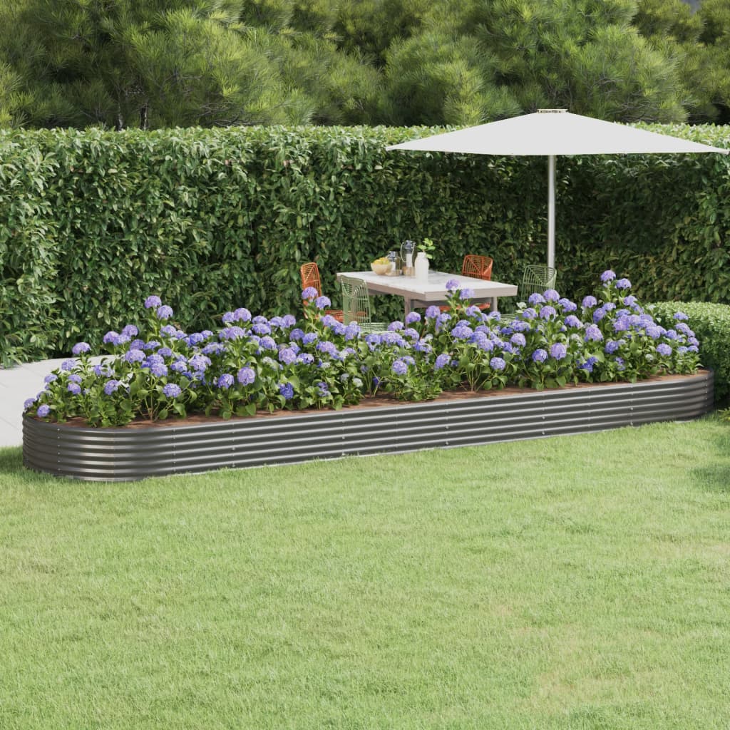 Garden Raised Bed | Grey | Powder-coated steel | Large | Durable