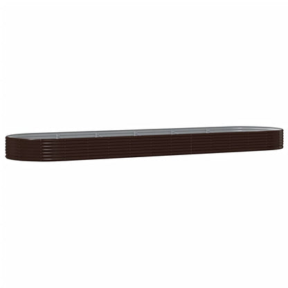 Garden Raised Bed Galvanised Steel 523x140x36 cm Brown