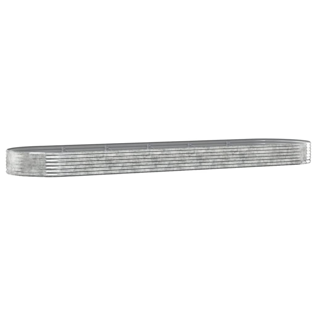 Garden Raised Bed Galvanised Steel 523x140x36 cm Silver