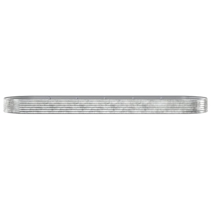 Garden Raised Bed Galvanised Steel 523x140x36 cm Silver