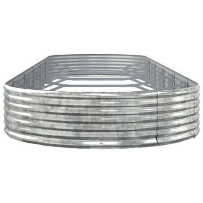 Garden Raised Bed Galvanised Steel 523x140x36 cm Silver