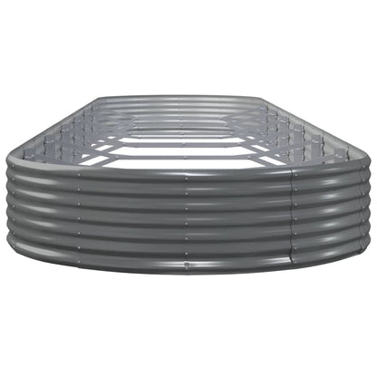 Garden Raised Bed Galvanised Steel 600x140x36 cm Grey