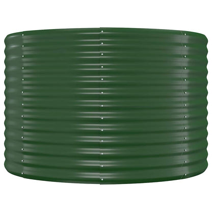 Garden Raised Bed Galvanised Steel 100x100x68 cm Green