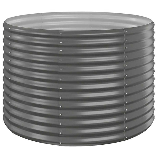 Garden Raised Bed | Grey | Powder-coated steel | 100x100x68 cm | Durable