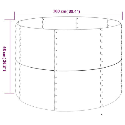 Garden Raised Bed Galvanised Steel 100x100x68 cm Anthracite