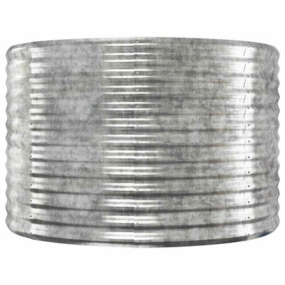Garden Raised Bed Galvanised Steel 100x100x68 cm Silver