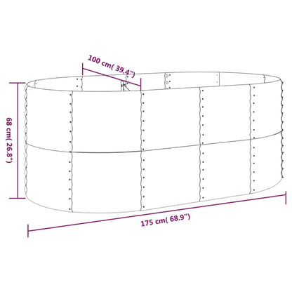 Garden Raised Bed | Green | Powder-coated steel | 175x100x68 cm | Durable