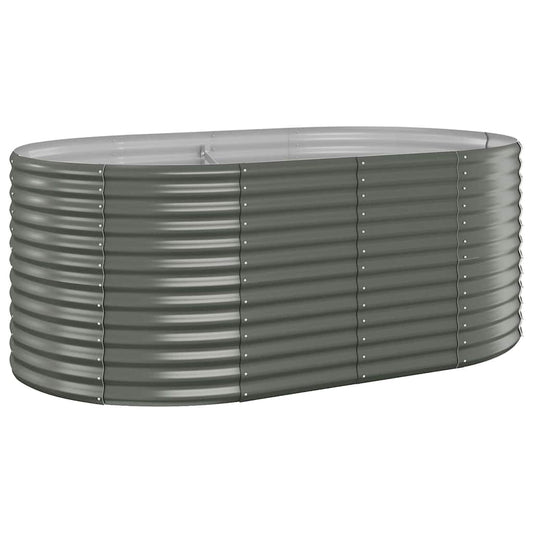Garden Raised Bed Galvanised Steel 175x100x68 cm Grey