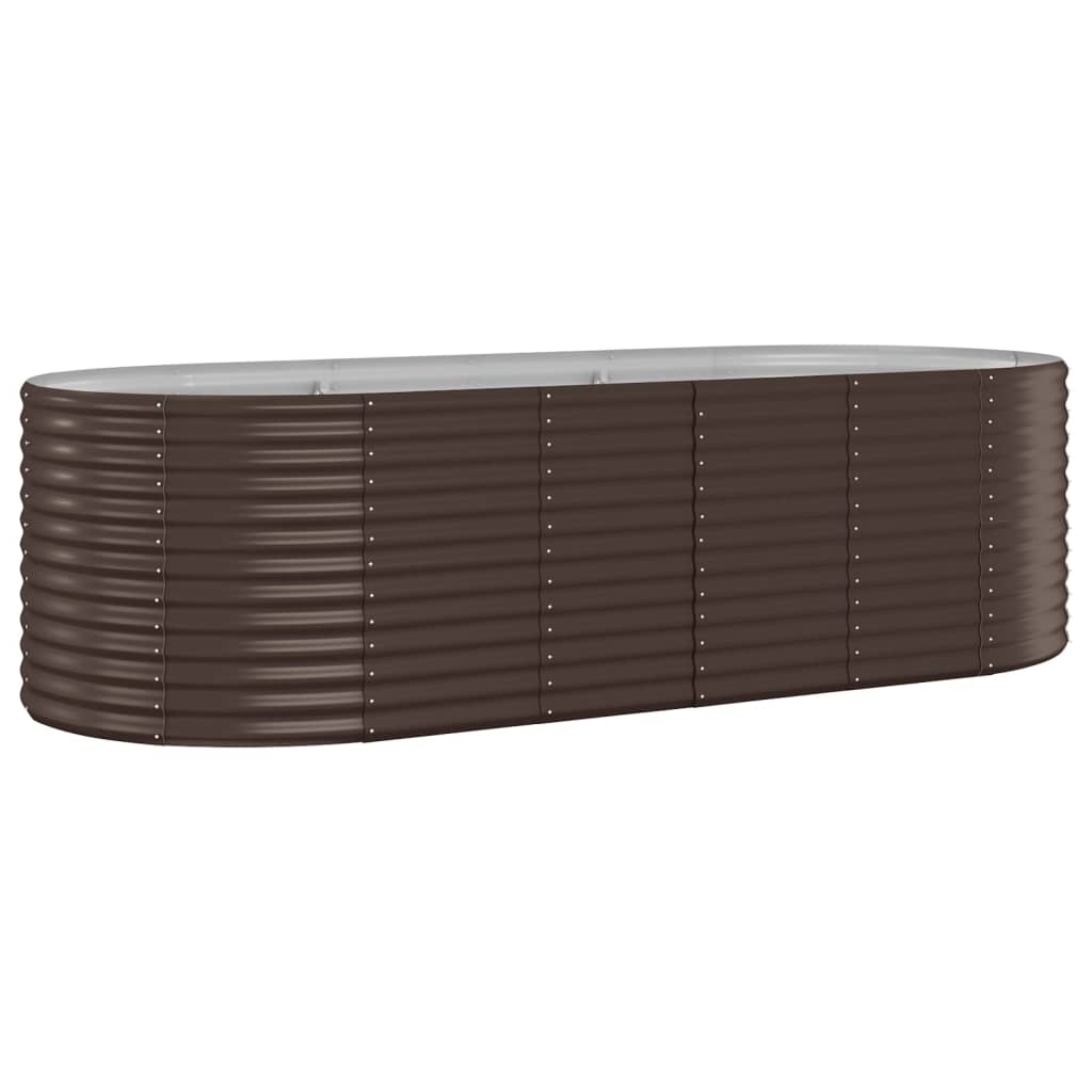 Garden Raised Bed Galvanised Steel 249x100x68 cm Brown