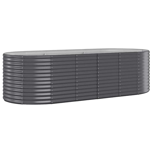 Garden Raised Bed Galvanised Steel 249x100x68 cm Anthracite
