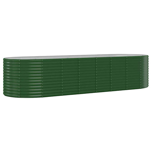Garden Raised Bed Galvanised Steel 322x100x68 cm Green