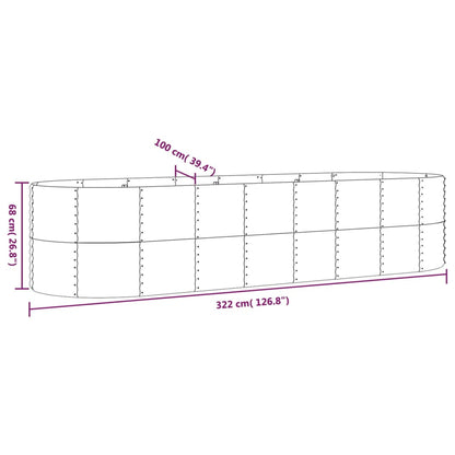 Garden Raised Bed | Grey | Powder-coated steel | Large | Planters