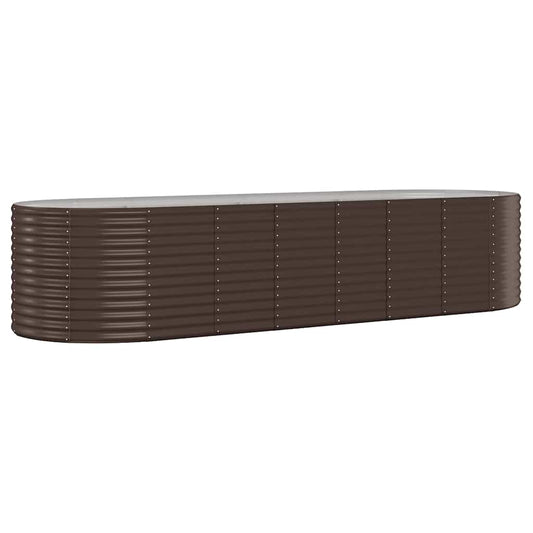 Garden Raised Bed Galvanised Steel 322x100x68 cm Brown