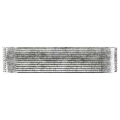 Garden Raised Bed Galvanised Steel 322x100x68 cm Silver