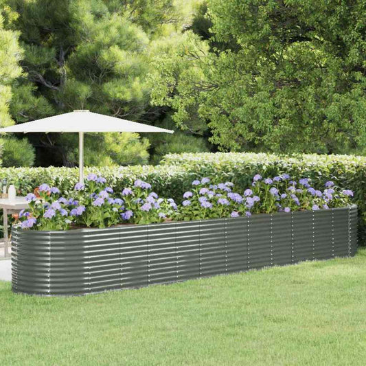 Garden Raised Bed | Grey | Powder-coated steel | Large | Durable