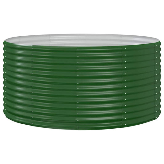 Garden Raised Bed Green 140x140x68 cm Galvanised Steel