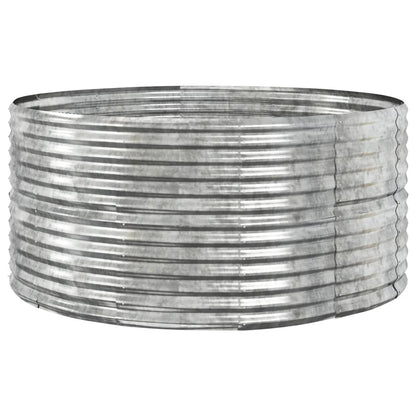 Garden Raised Bed Silver 140x140x68 cm Galvanised Steel