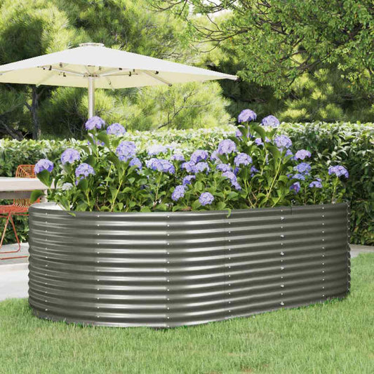 Garden Raised Bed | Grey | Powder-coated steel | Large | Durable