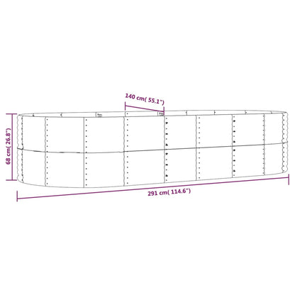 Garden Raised Bed Grey 291x140x68 cm Galvanised Steel