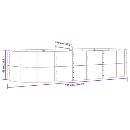 Garden Raised Bed Brown 291x140x68 cm Galvanised Steel