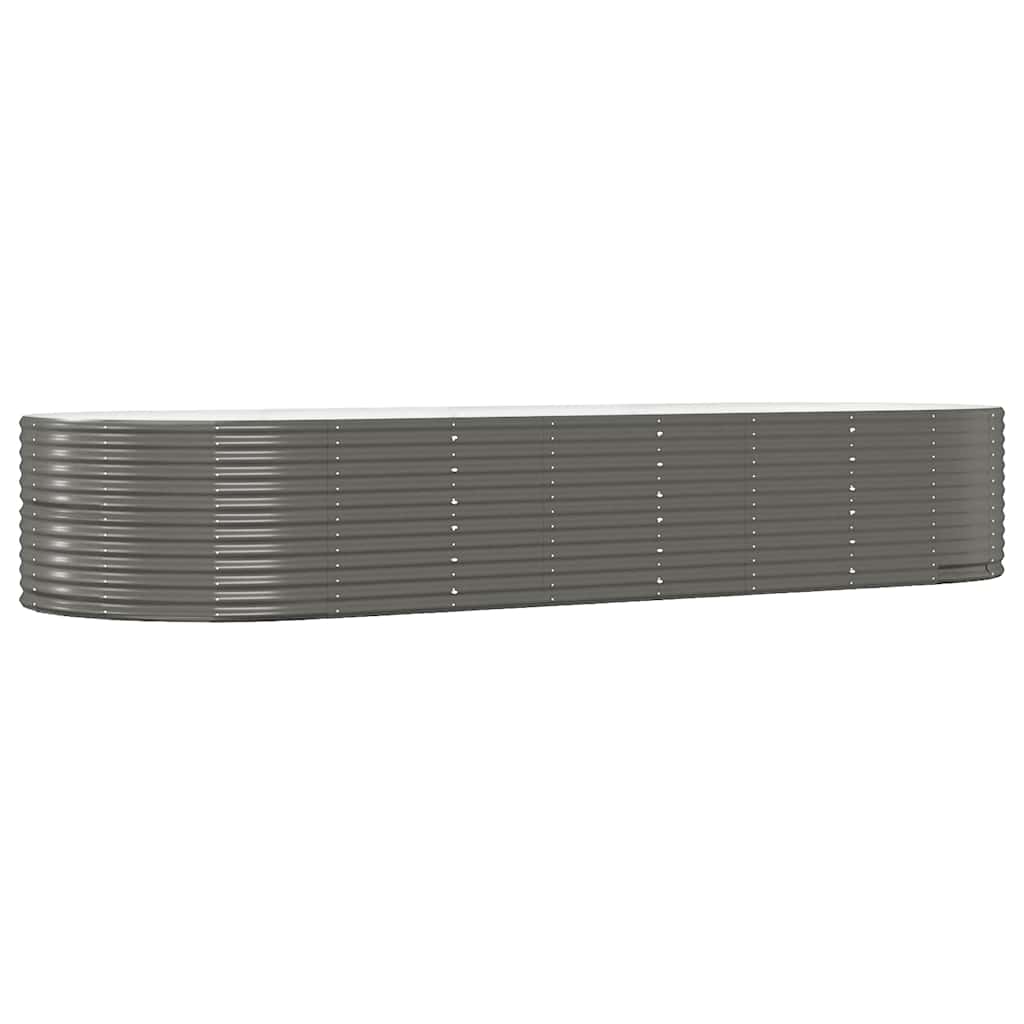 Garden Raised Bed Grey 367x140x68 cm Galvanised Steel