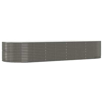 Garden Raised Bed Grey 367x140x68 cm Galvanised Steel
