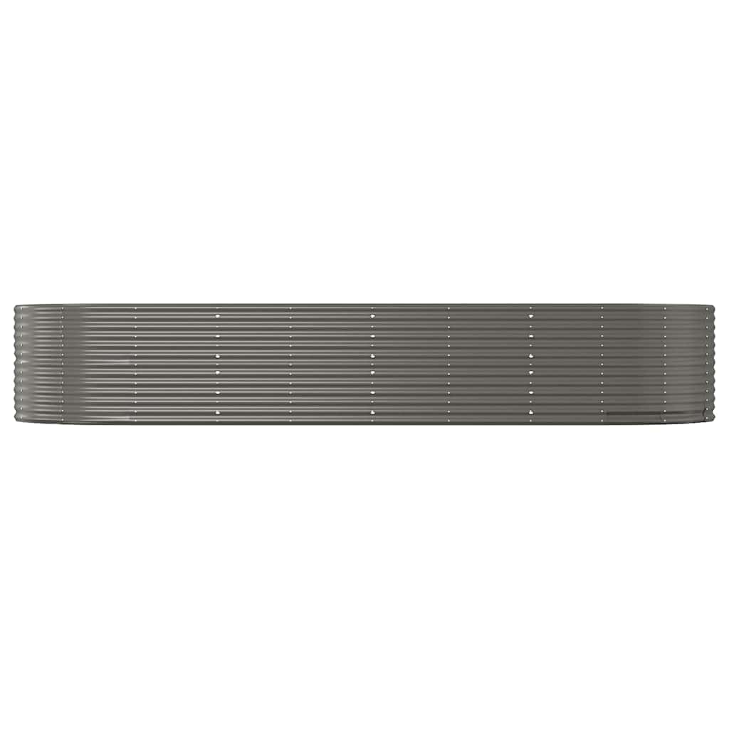 Garden Raised Bed Grey 367x140x68 cm Galvanised Steel